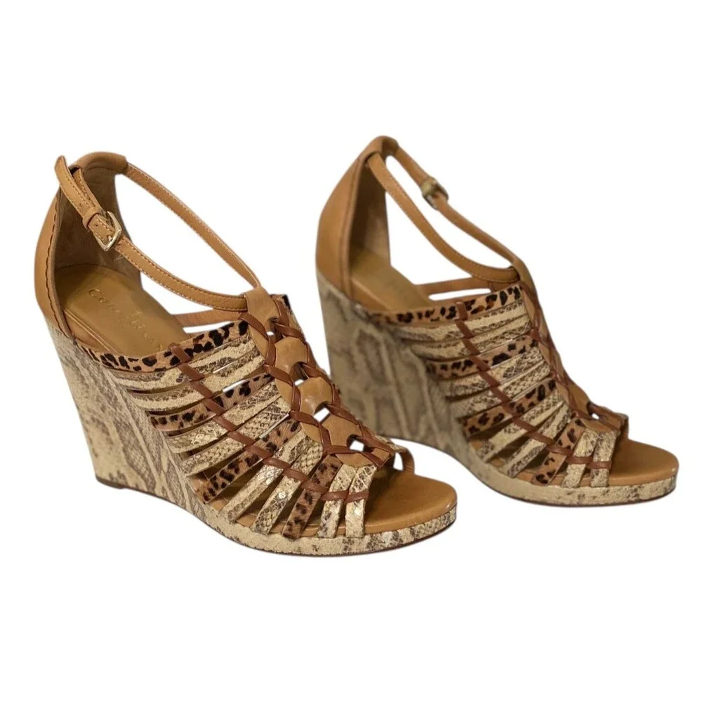 Cole Haan‎ Air Minka Wedge Sandals size 10B Brown